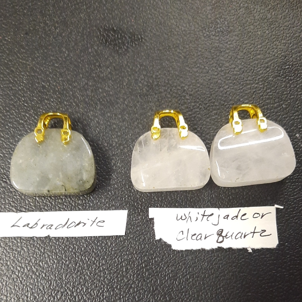 Elegant Mini Stone Handbag Set with Gold Accents